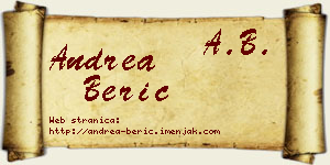 Andrea Berić vizit kartica